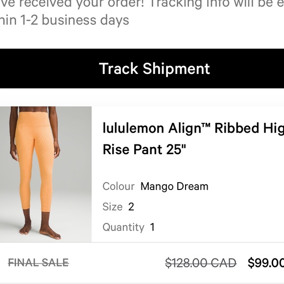Lululemon Align Ribbed 25’ - Picture 2 of 2